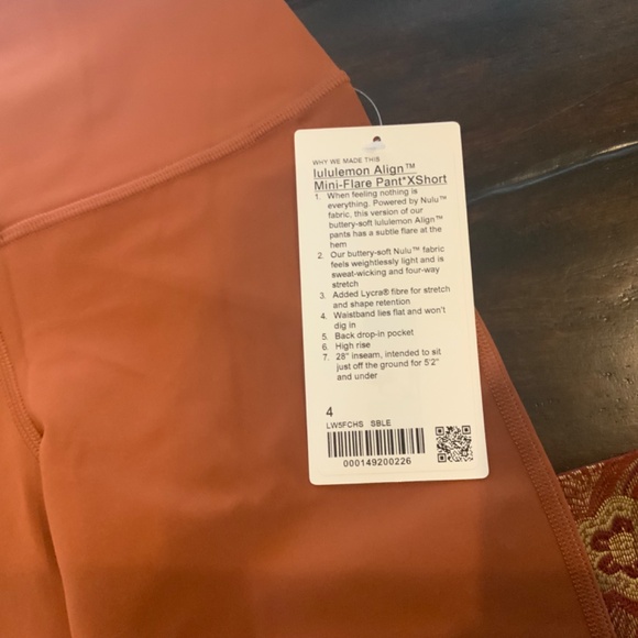 Lululemon Align High-Rise Mini-Flared Pant Extra Short 28” Sable size 4  NWT,HTF - Picture 3 of 6
